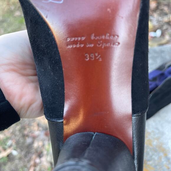 Chie Mihara Suede & Patent Heels in Black and Navy Size 39.5 - Picture 4 of 7